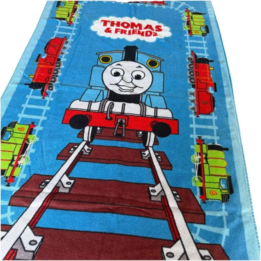 Vintage Y2K Thomas and Friends Beach Towel Thomas the Train Percy Blue Swim Pool